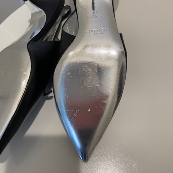 GIVENCHY Black Leather Slingback Kitten Heels - Picture 6 of 12